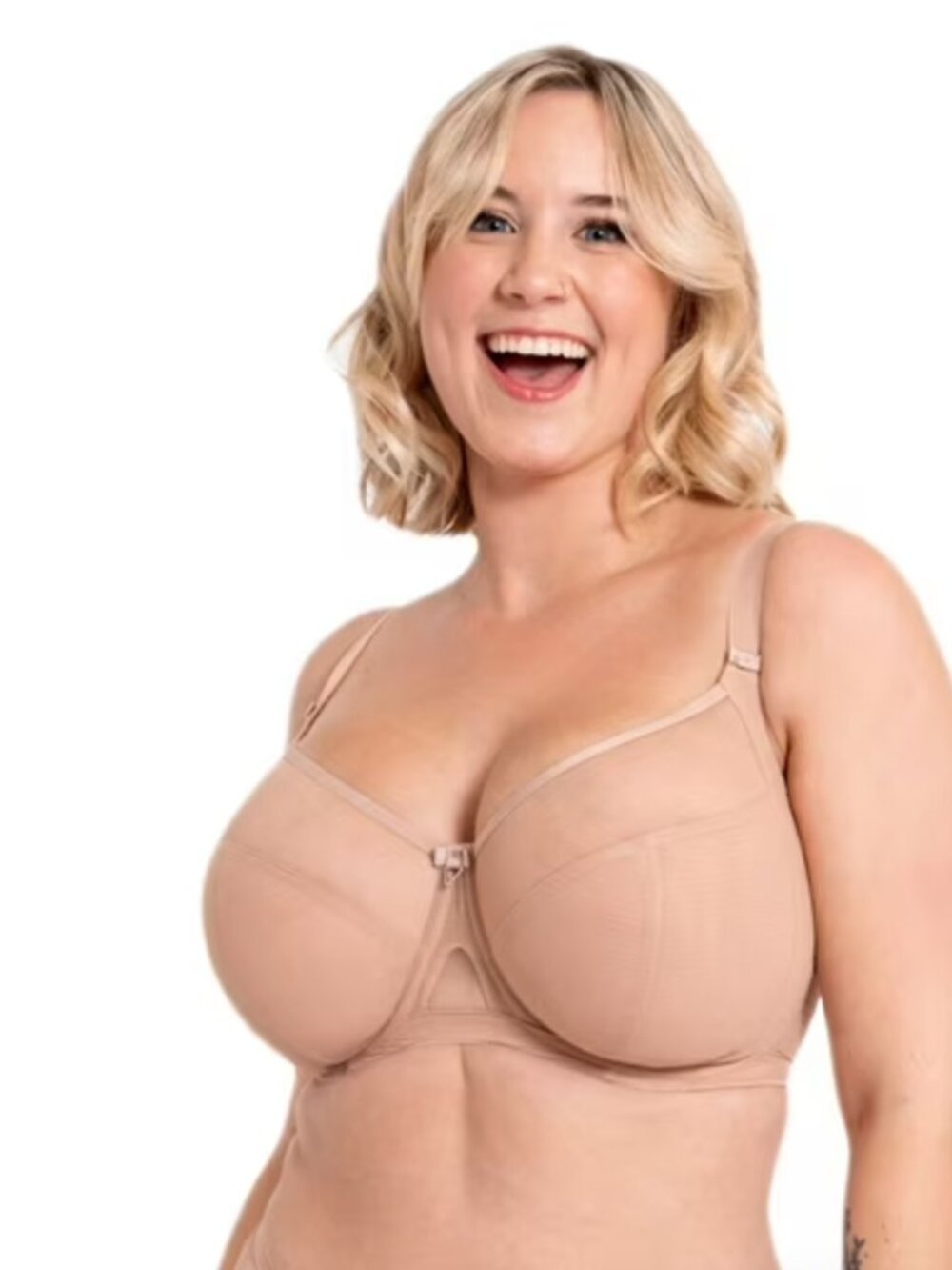 Curvy Kate Womens Victory Side Support Bra Balconette Sheer Underwire sz 42I